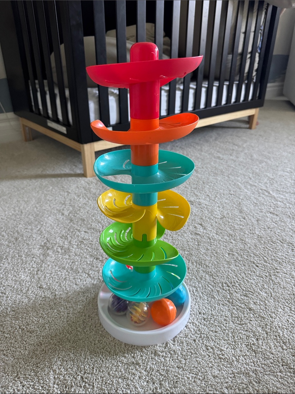 Amazon Rainbow Spiral Ball Drop Tower - Red, Orange, Teal, Yellow, Green, Blue